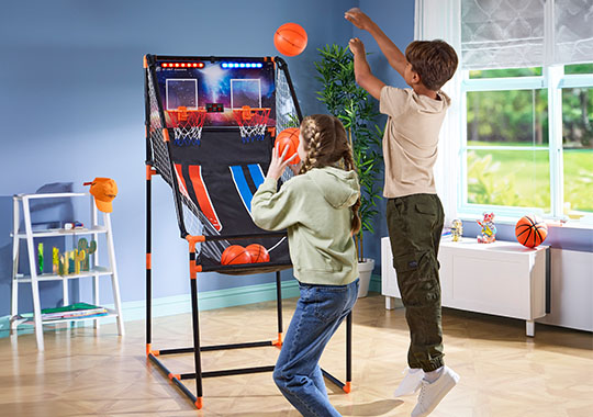 Double Shot Basketball Electronic Arcade Game with Timer