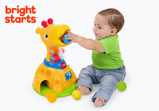 Bright Starts Toy Spinnin Spots Giraffe Ball Play