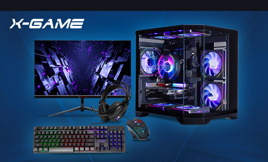 X-Game Ryzen 5 Gaming PC, 16GB RAM, 1TB SSD, 4GB Graphics, 24" Monitor Bundle