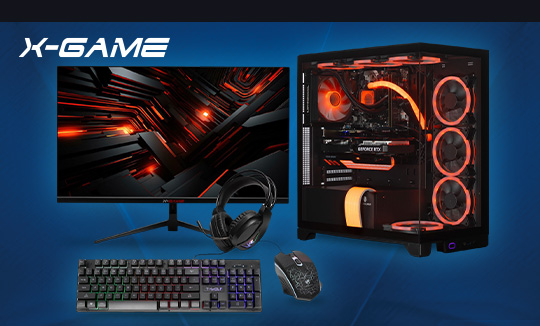X-Game Pro Ryzen 7 Gaming PC, 32GB RAM, 1TB SSD, 8GB GPU, 27" Monitor Bundle