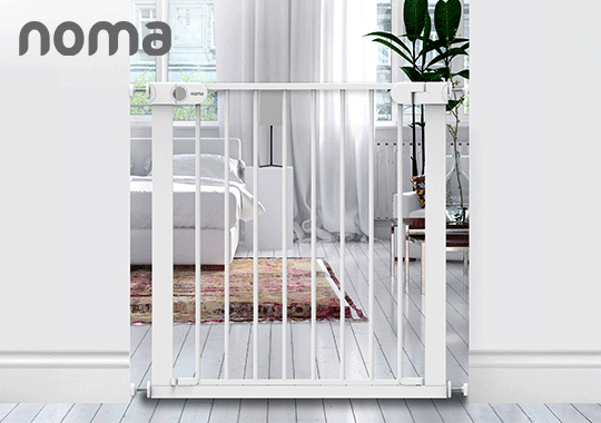 Noma Pressure Fit Stair Gate White/ Black 
