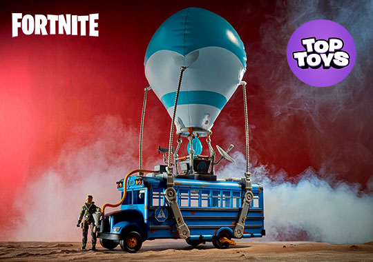 Fortnite Battle Bus with Jonesy Figure