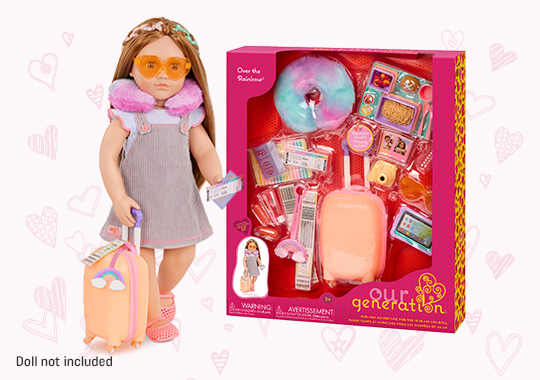 Our Generation Deluxe Rainbow Luggage Set