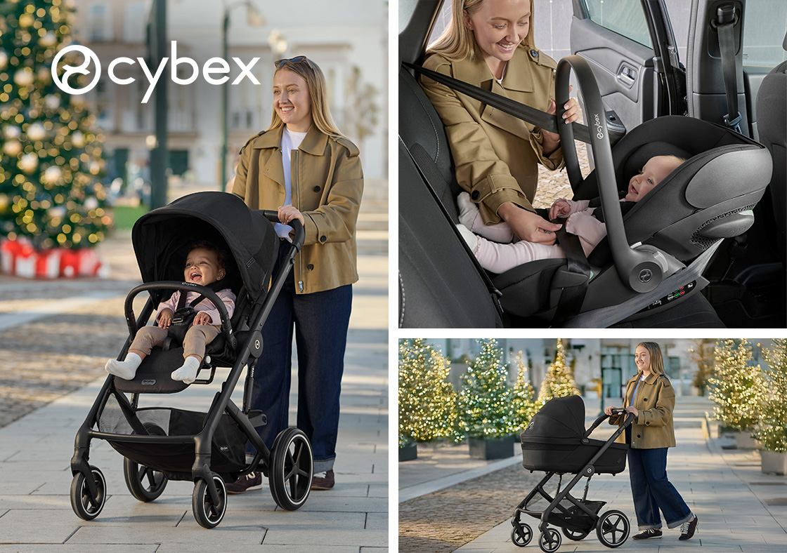Cybex Balios S Lux Travel System One-Box Bundle with Cloud G i-Size R129 Car Seat Moon Black