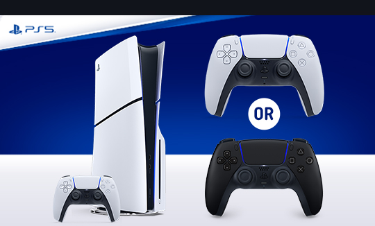 PlayStation 5 Slim Disc Console (with White Dualsense) & Extra DualSense Controller