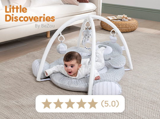 Little Discoveries Plush Bear Baby Gym Grey