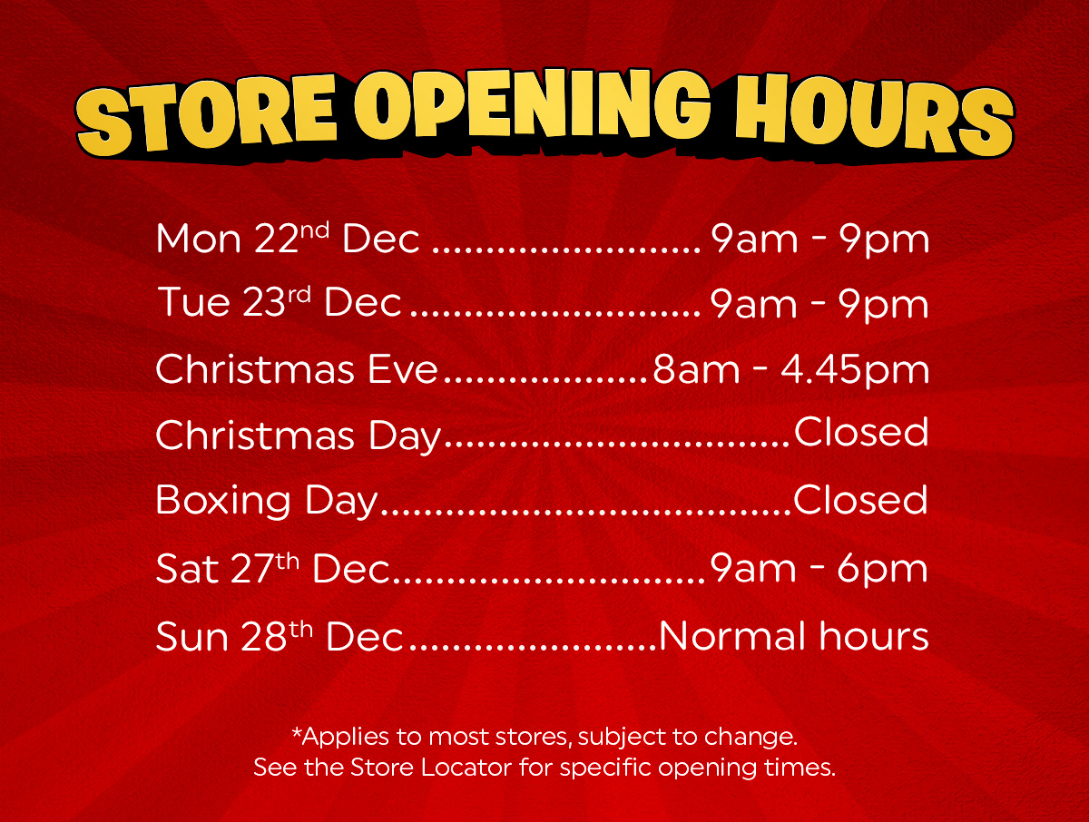 Christmas Opening Hours