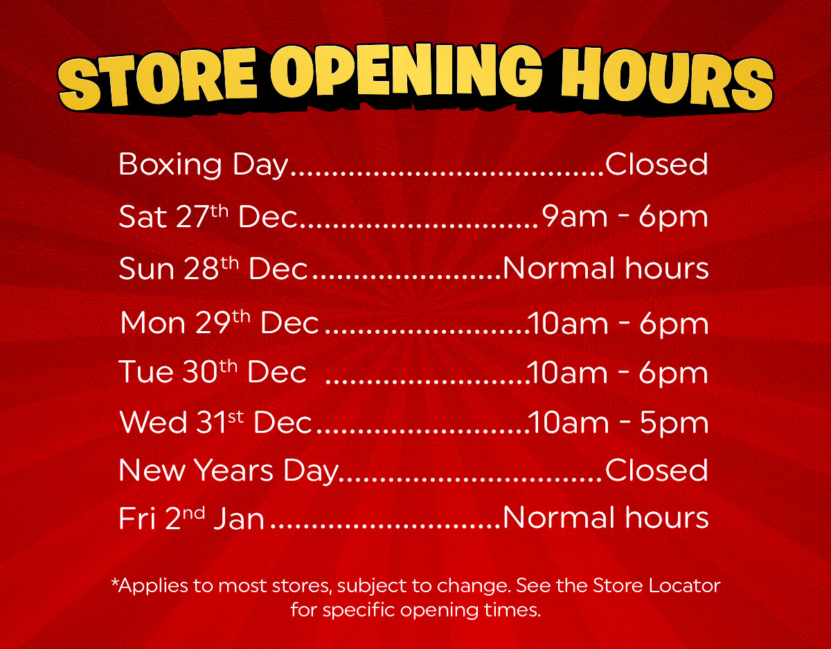 Christmas Opening Hours