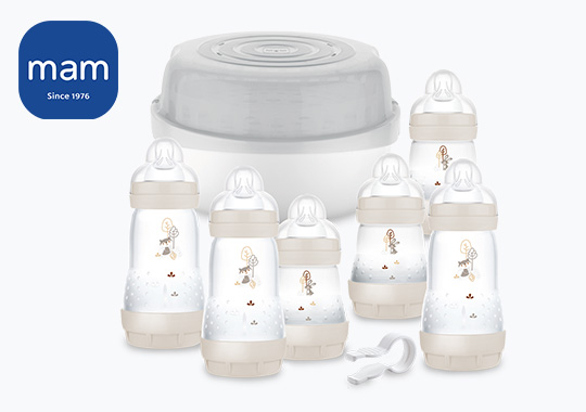MAM Easy Start Microwave Steam Steriliser and Anti-Colic Baby Bottles Set