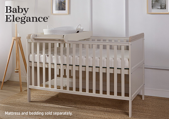 Baby Elegance Haddington Cot Bed with Changing Unit Stone