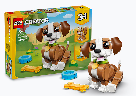 LEGO Creator 31382 3-in-1 Cute Animals: Playful Puppy Dog Set