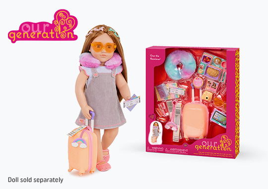 Our Generation Deluxe Rainbow Luggage Set