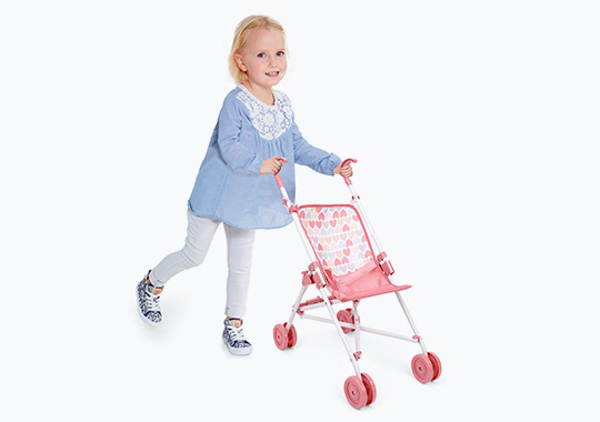 Ivy & Lily Baby Doll Umbrella Stroller Pink Heart Print