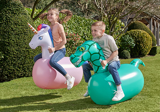 Inflatable Unicorn and Dinosaur Hoppers