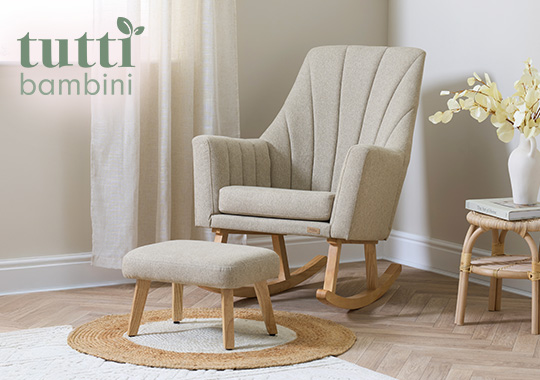 Tutti Bambini Ava Rocking Chair with Footstool Stone