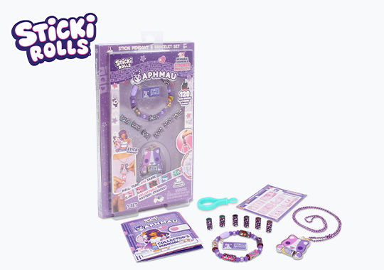 Sticki Rolls Aphmau Sticker Pendant and Bracelet Set with 120 Stickers
