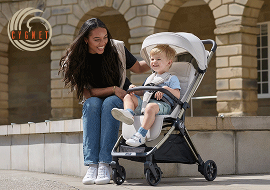 Cygnet Compact Folding Stroller Black/ Almond