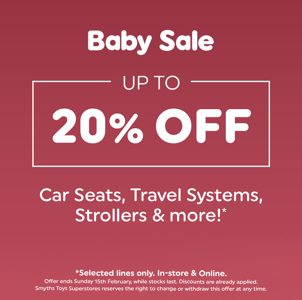 Up to 20% OFF Car Seats, Travel Systems, Strollers & more!