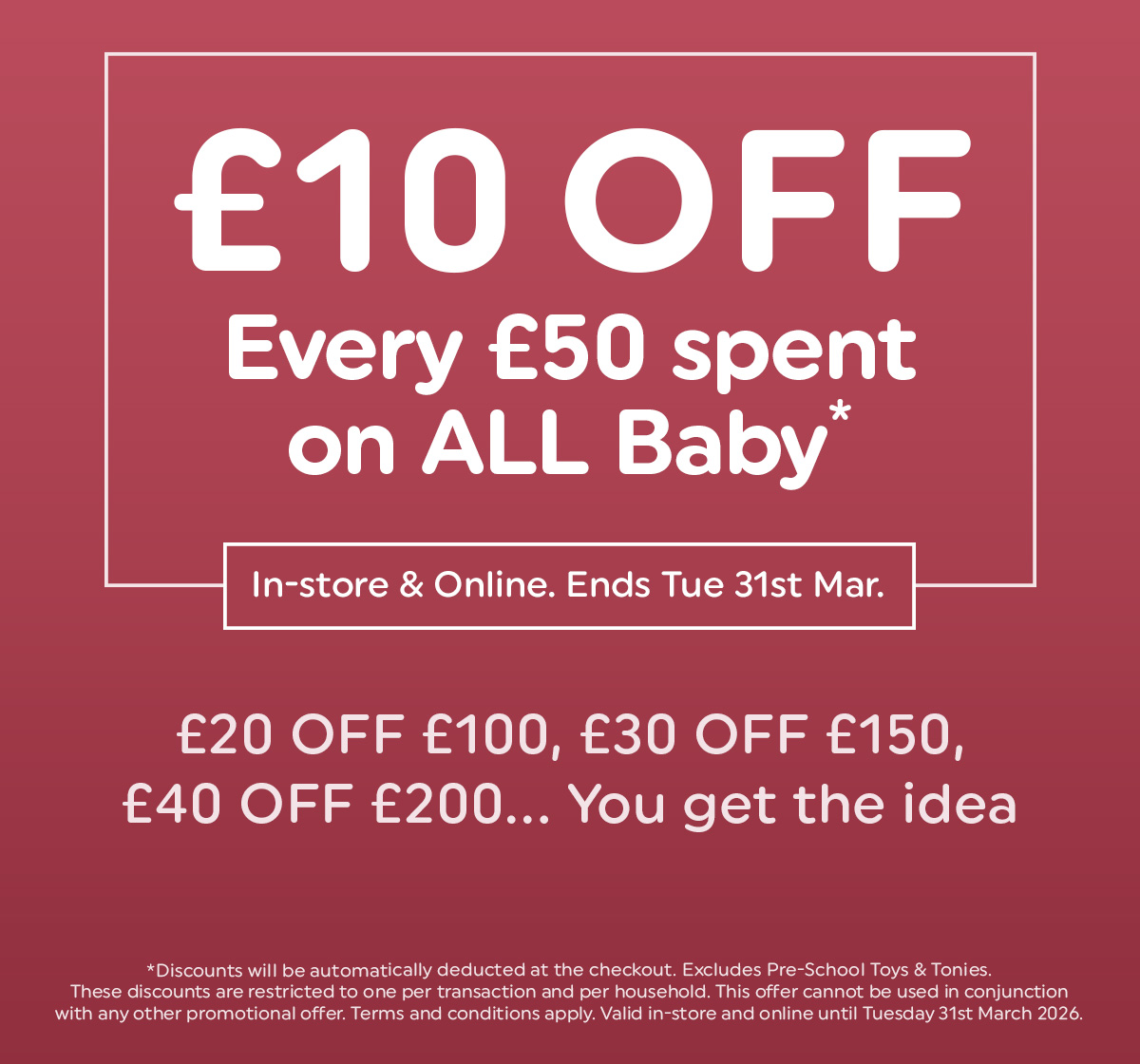 £10 OFF Every £50