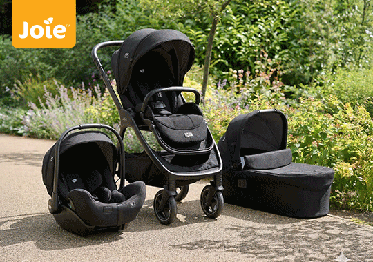 Joie Finiti Flex 3-in-1 Travel System Bundle with i-Level Pro Car Seat and ISOFix Base Sandstone/ Eclipse