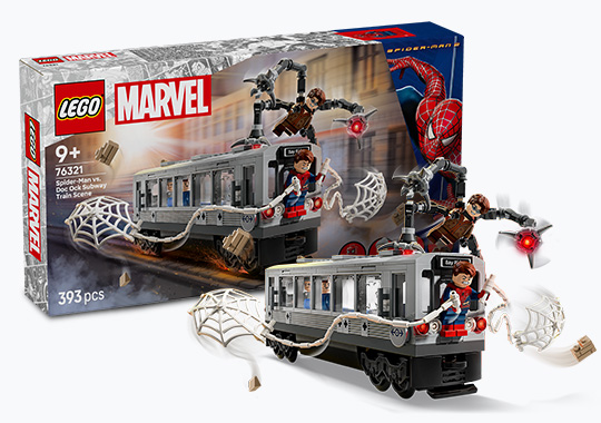 LEGO Marvel 76321 Spider-Man vs. Doc Ock Subway Train Scene Set