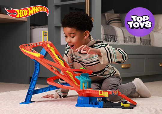 Hot Wheels City Roller Coaster Rally Playset with 5 Die-Cast Cars