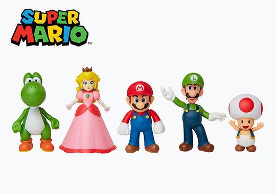 Nintendo Super Mario Action Figures Mario and Friends 6cm 5 Pack