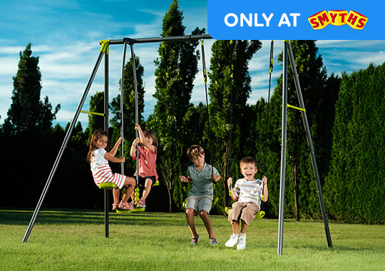 Metal Swing Set with 3 Seat Units
