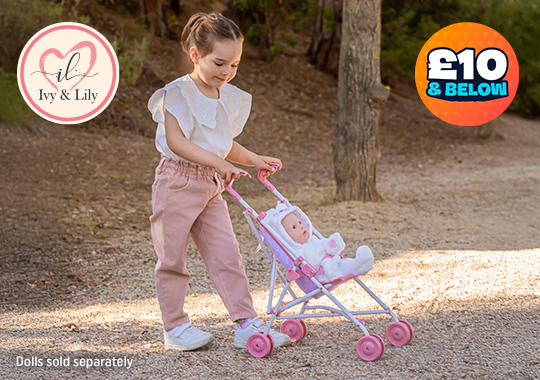 Ivy & Lily Baby Doll Umbrella Stroller Pink Heart Print