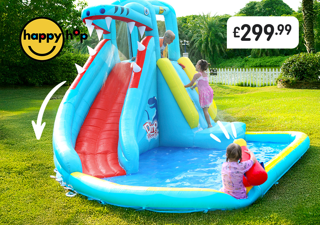 Happy Hop Dinosaur Water Park Bouncy Castle with Slide