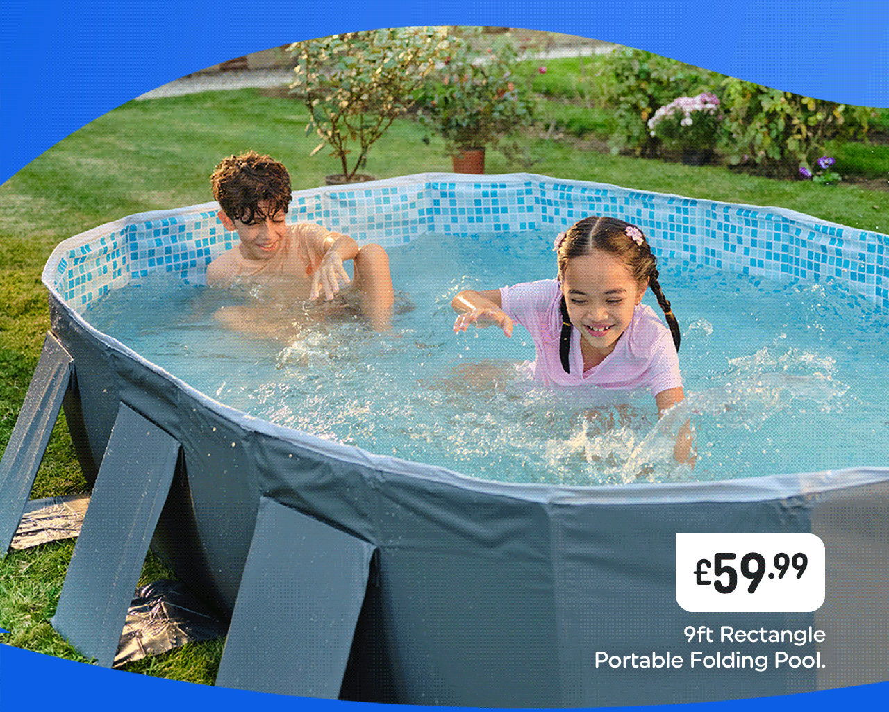 9ft Rectangle Portable Folding Pool