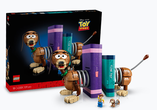 LEGO Disney 43301 Toy Story Slinky Dog Bookends Set for Adults