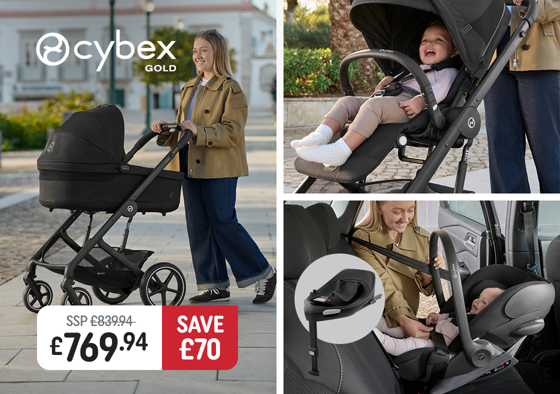 Cybex Balios S Lux Travel System Bundle with Cloud G i-Size R129 Car Seat and 360° ISOFix Base Moon Black