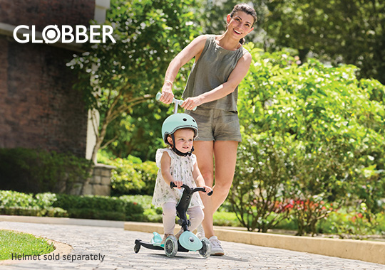 Globber Go Up Active Lights 360 Folding 3-in-1 Scooter with Colour LED Wheels Mint