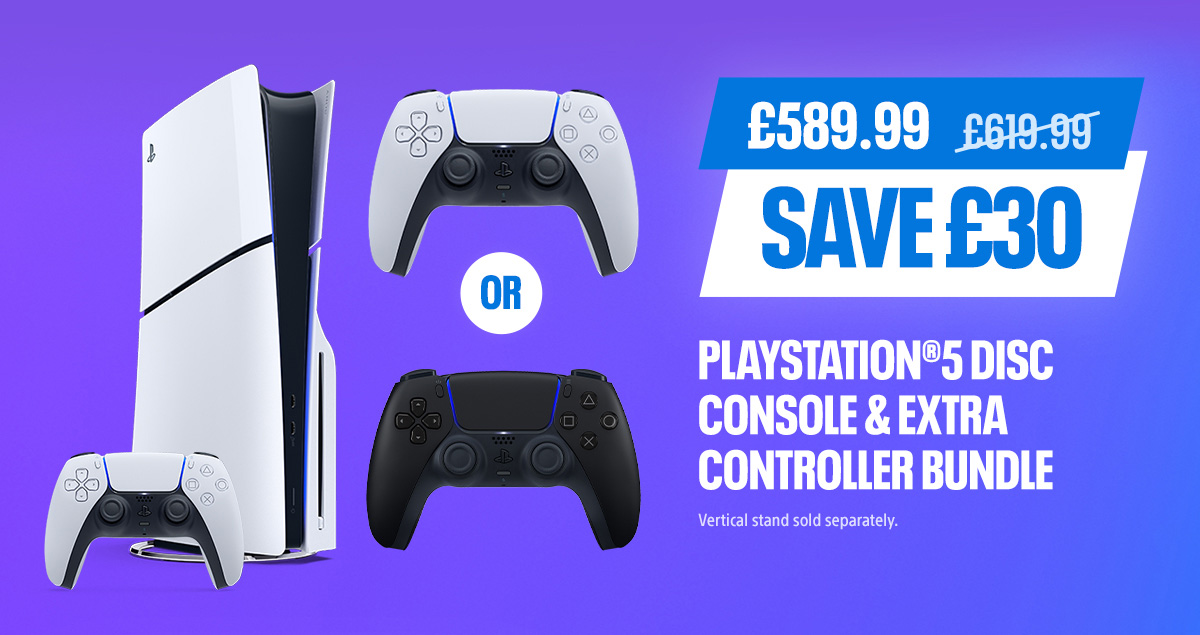 PlayStation 5 Slim Disc Console (with White Dualsense) & Extra DualSense Controller
