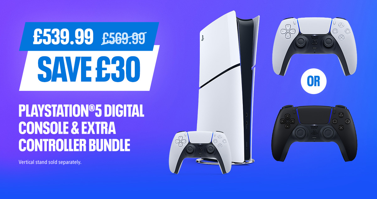 PlayStation 5 Slim Digital Console (With White Dualsense) & Extra DualSense Controller