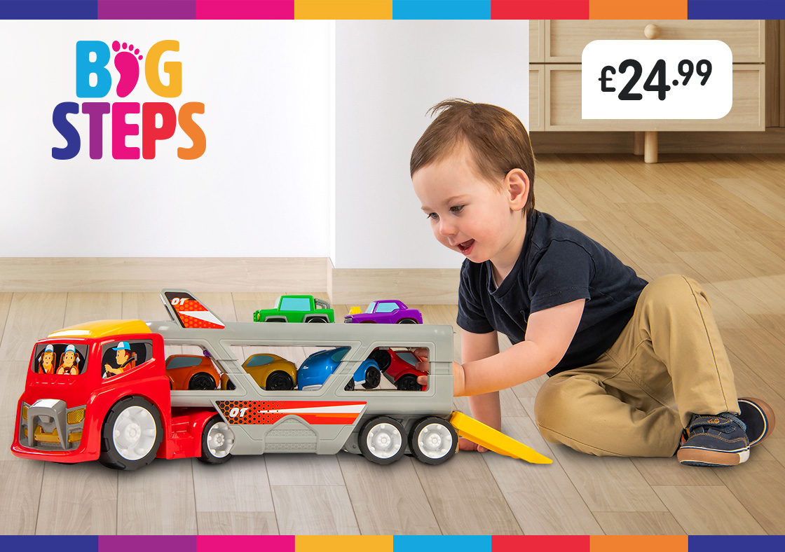 Big Steps Super Car Transporter Truck Playset