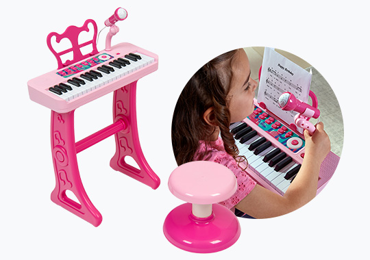 Big Steps Musical Keyboard and Stool Pink