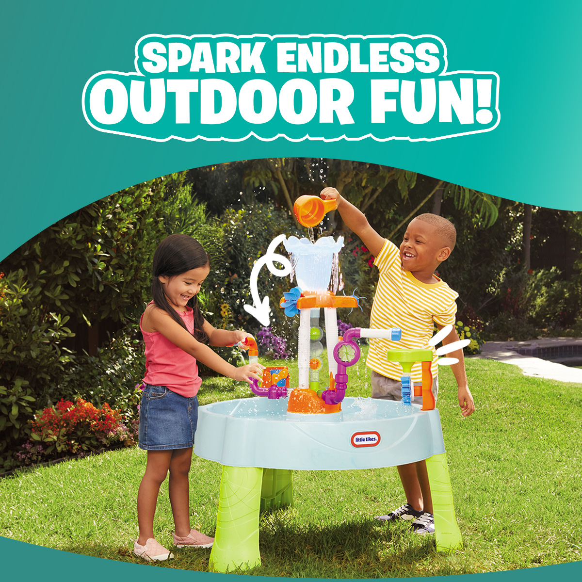 Little Tikes Fountain Factory Water Table with Accessories