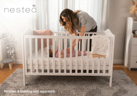 Nested Sorrento Wooden Cot Bed White