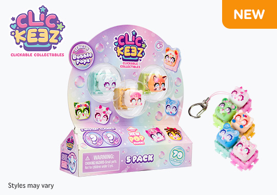Clickeez Clickable Bubble Pops Collectable 5 Pack Assortment