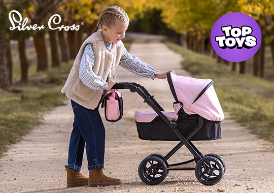 Silver Cross Ranger Baby Doll Pram Pink and Black