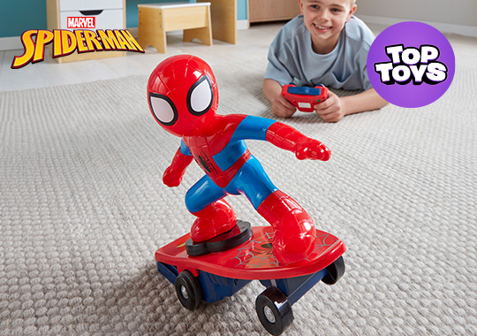 Marvel Spider-Man Remote Control Skateboard Figure Set