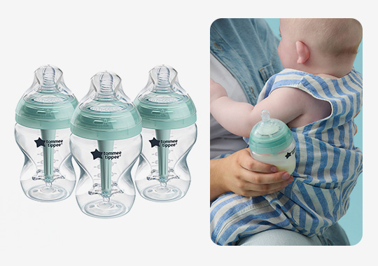 Tommee Tippee Advanced Anti-Colic Self-Sterilising Baby Bottles 260ml Slow-Flow 3 Pack