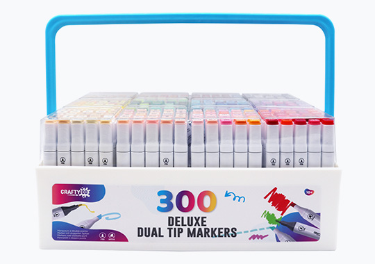 Crafty Co. Professional Dual Tip Alcohol Markers Set with Carry Case 300 Colours