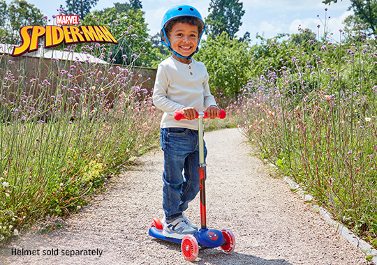 Marvel Spider-Man Tilt-to-Turn 3 Wheel Scooter with LED Lights