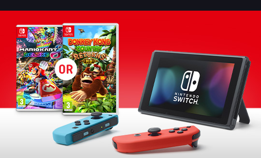 Nintendo Switch Neon Console & Select Game Bundle