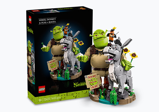 LEGO Dreamworks Shrek 72423 Shrek, Donkey & Puss in Boots Set for Adults