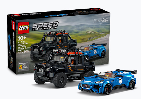 LEGO Speed Champions 77264 Jaguar F-TYPE Project 7 & Land Rover Defender Set