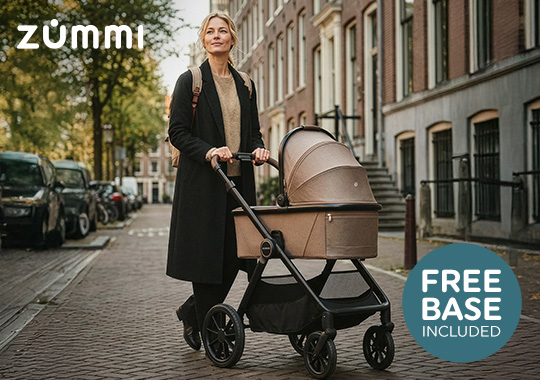 Zummi Swift 3-in-1 Travel System with EnfaSafe i-Size Car Seat Truffle & EnfaSafe Car Seat Base